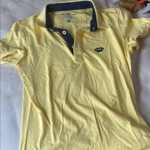 Yellow Polo Shirt with Crown Logo